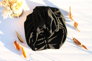 Pre-Tied Head Wrap Bamboo Lining| Resilience in Black Color