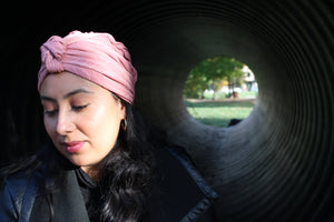 Pre-Tied Head Wrap Bamboo Lining |Fear-Less Rose